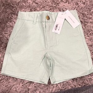 BNWT Janie and Jack Mint Green Linen Adjustable Waist Shorts Size 3